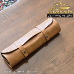 ست کیف چرمی و چاقوی حرفه ای 7 پارچه آشپزی طرح تیغه بادامی ( ساخت زنجان ) - Image 8
