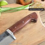 چاقوی سلاخی دست ساز تیغه فولادی سایز بزرگ طرح رادین ( اثر استاد هادی فضلی ) + قلاف دارد - Image 5