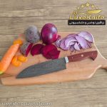 شف نایف حرفه ای مدل شارپ تیغه دمشقی دسته پادوک - Image 5