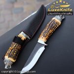 چاقوی شکاری کلمبیا طرح گرگ ( دسته طرح شاخ با قلاف ) - Image 2