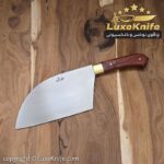 ساطور صربستانی بزرگ استاد عرفان منش ( تیغه استیل فولاد و دسته چوب پادوک ) + همراه قلاف - تصویر 2