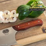 ساطور صربستانی استاد عرفان منش ( تیغه استیل فولاد و دسته چوب پادوک ) + همراه قلاف - Image 5