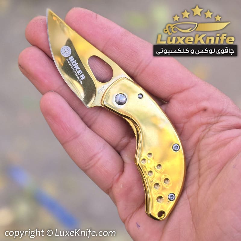 چاقوی بوکر مینی طلایی مدل boker f87