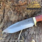 چاقوی شکاری دسته چوب پادوک استاد هادی طرح سزار - تصویر 5