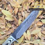کارد شکاری لوکس دمشقی مدل آکو اثر استاد هادی فضلی ( با قلاف چرمی اعلا ) - تصویر 8