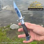 چاقو تاشو قبضه متحرک روسی دسته ونگه ضامن از پشت برند BOJIK + کیف برزنتی - Image 6