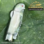 چاقوی جیبی دست ساز زنجان طرح شهریار دسته اپوکسی سفید + کیف - Image 5