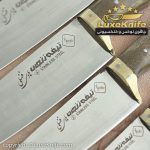 سرویس چاقوی آشپزخانه زنجان مدل آیکان دسته کائوچو ( نسوز و نشکن ) ساخت استاد هادی فضلی - Image 5