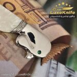 اثر هنری فوق کلکسیونی استاد اکبر خلفی طرح مرغ و خروس ( دسته فیبر صدفی کهنه آلمانی اصل ) - Image 6